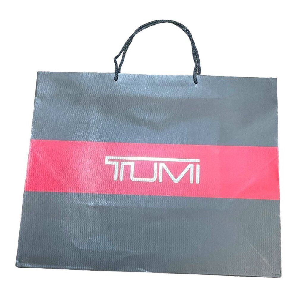 Tumi Large Designer Shopping Bag 23"x19" With Red Stripe & Handle Gift Storage